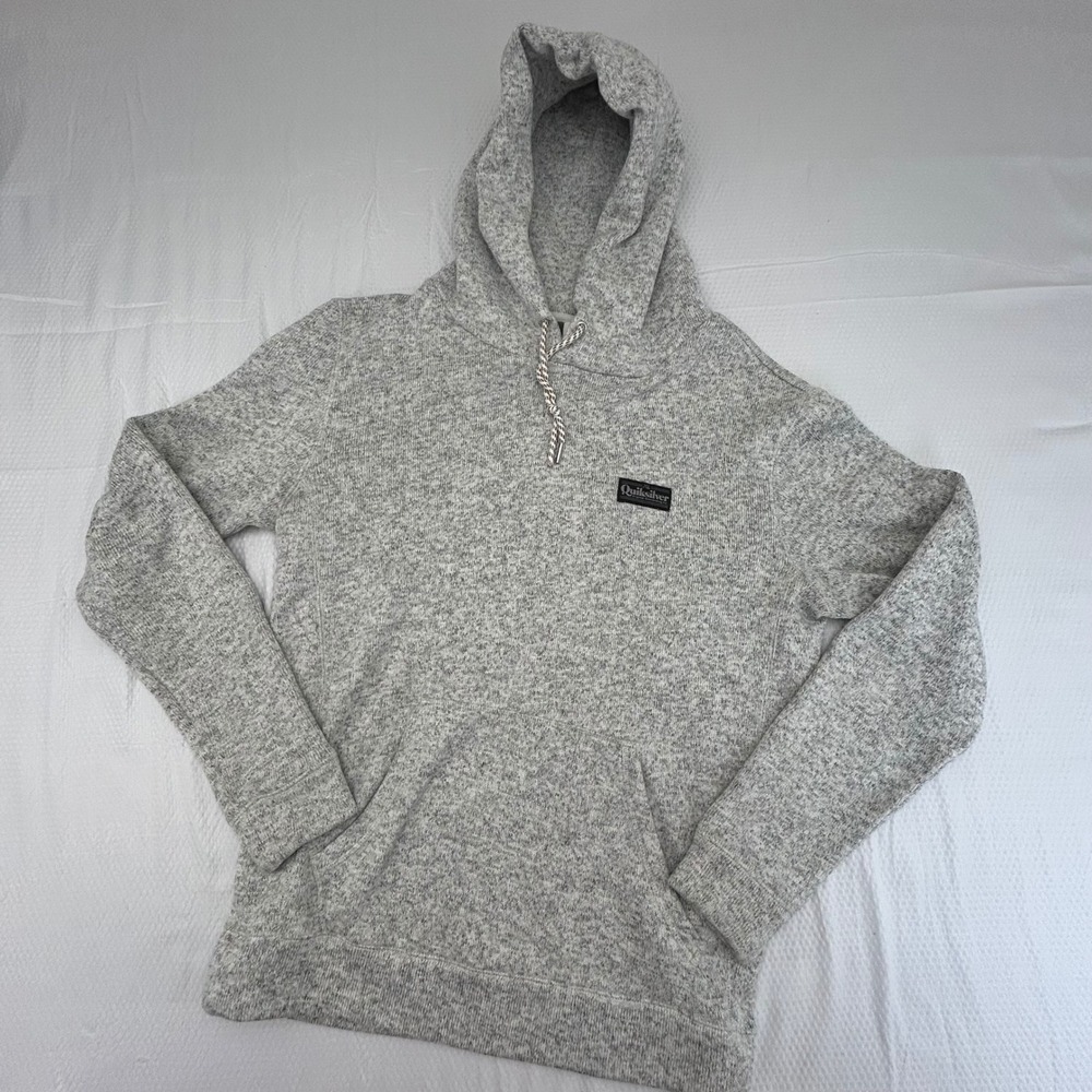 Quiksilver Mens Heather Gray Knit Fleece Lined Pullover Hoodie Size Medium